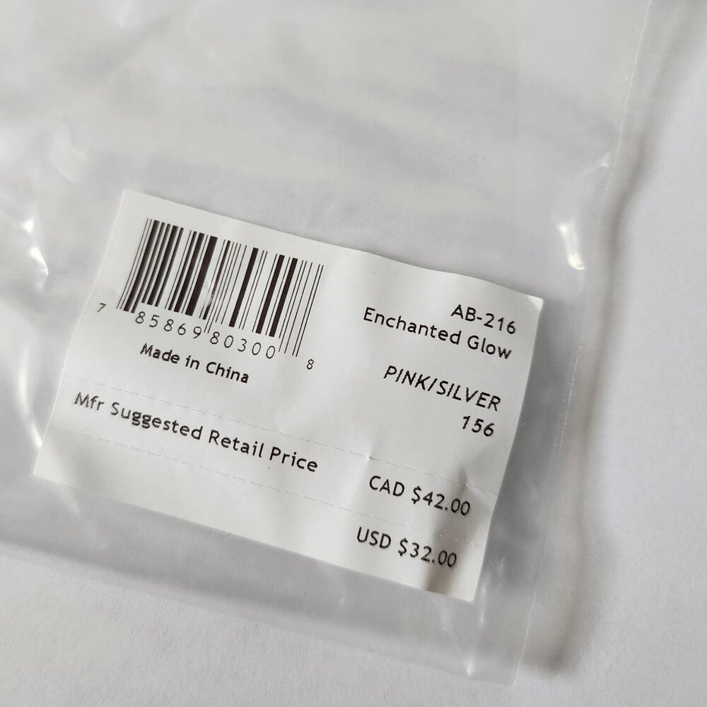 NWT Alicia Bonnie, "Enchanted Glow", Square Pink Stud Earrings - Picture 4 of 4